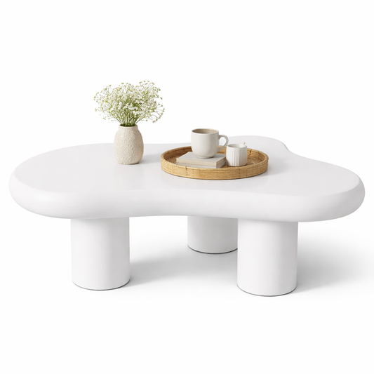 Table Basse Nuage 97 × 67 cm – Design Organique Blanc