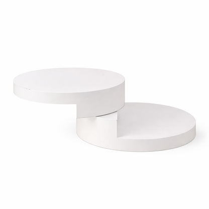 Table Basse Ronde 70 × 70 cm – LED & Plateau Rotatif